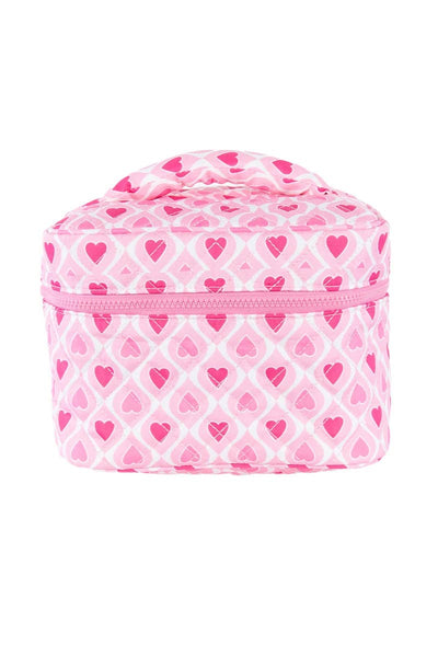 Light and Hot Pink Hearts Makeup Travel Bag: Light Pink