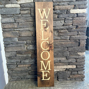 Welcome Sign 10" x 48": Jacobean