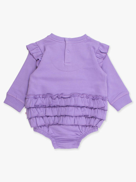 Purple Twinkling Tree Bow Applique Sweatshirt Bubble