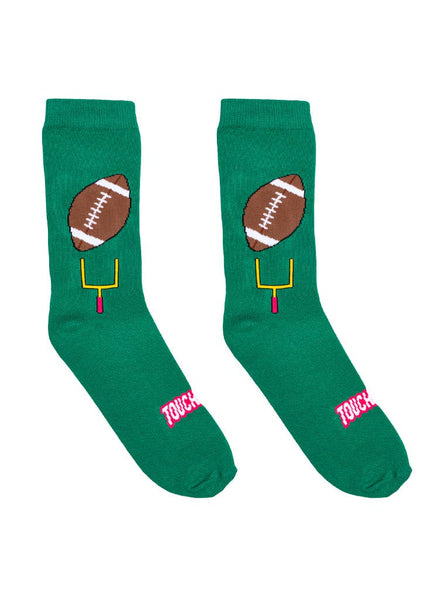 3D Packaged Crew Socks - Football - "Touchdown" - Green