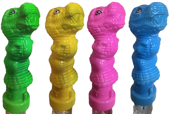 Dinosaur Bubble Wands Display Set, x24 Wands in 4 Colors: With Display Box