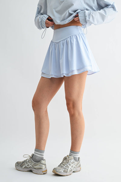 Breeze Flutter Skort: SILKEN TAUPE