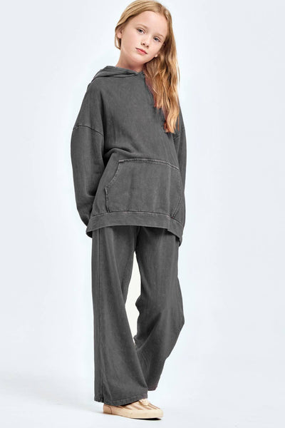 Mineral wash wide leg sweatpants: Pink