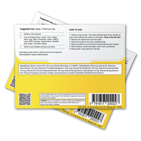 B12 Energy Plus Vitamin Patch - Energy & Mood Support: