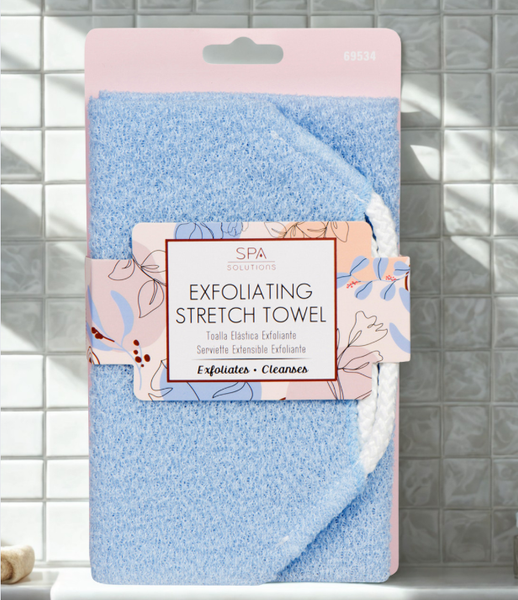 CALA Exfoliating Stretch Shower Exfoliating Towel: Pink