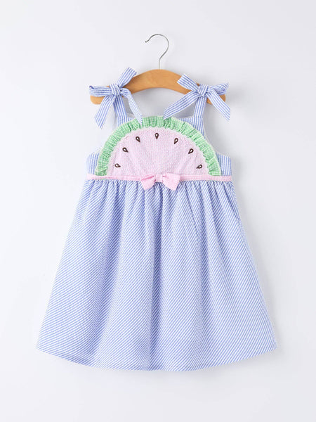 Watermelon Striped Girls Dress: