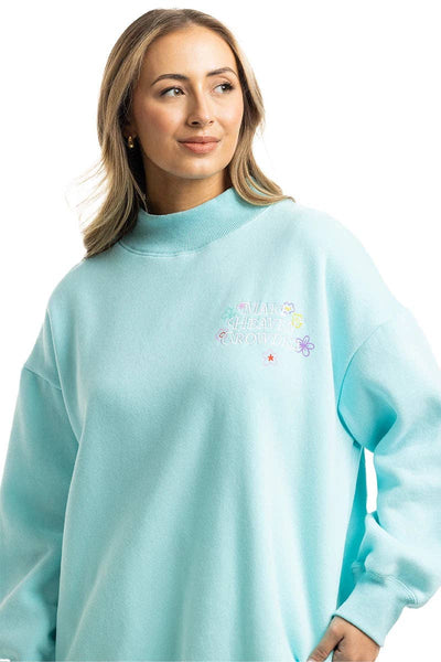 Make Heaven Crowded Wholesale Mockneck Pullover: Light Blue / M