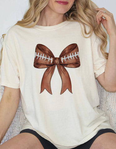 Football Coquette Bow Tee