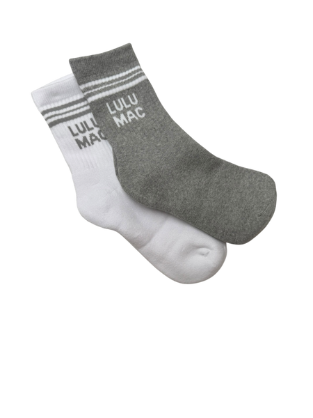 Lulu Mac Socks 2 Pair Box- GREY/GREY