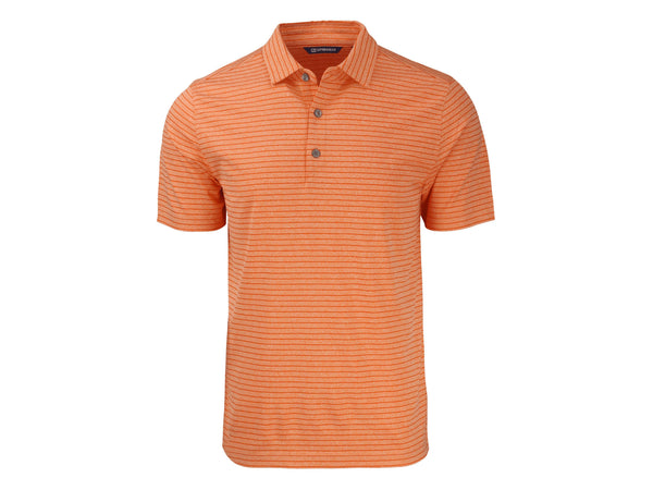 Cutter & Buck Forge Eco Heather Stripe Recycled Mens Polo: College Purple Heather