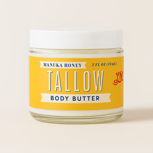Manuka Honey + Rosehip Tallow Body Butter – Deeply Nourishing & Repairing Natural Skincare: 9oz