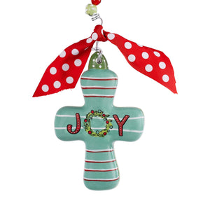 Joy Wreath Cross Ornament