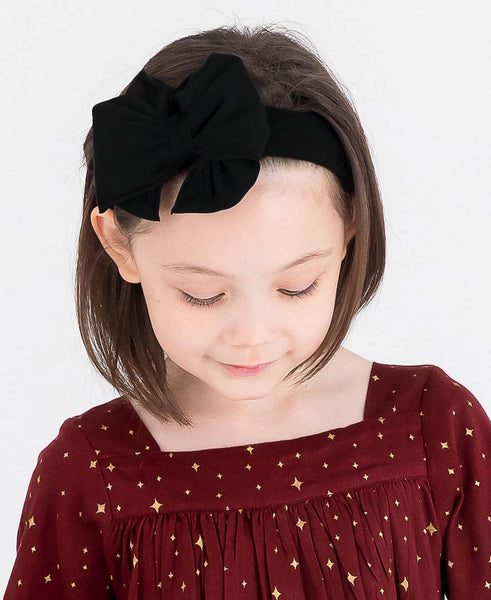 Girls Black Big Bow Headband: One Size