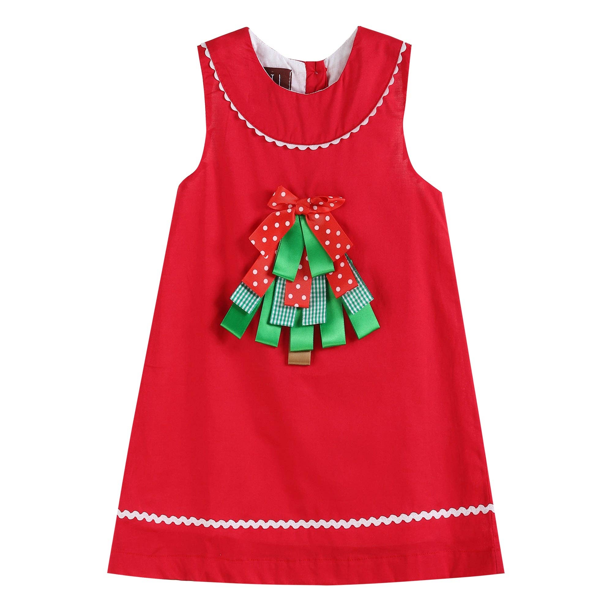 Ribbon Christmas Tree Yoke Dress