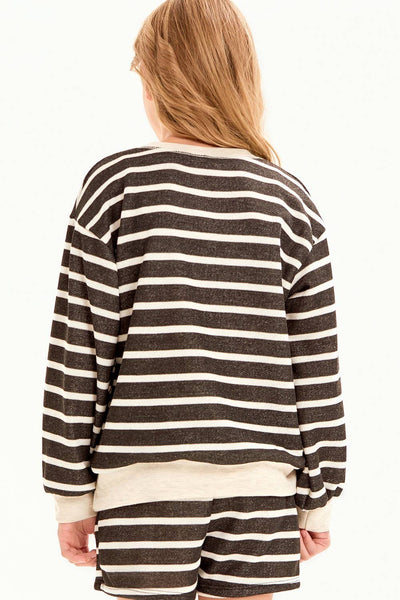 Stripe French Terry Sweatshirt: Off White