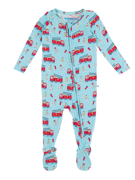SoftSnooze™ Baby Boys Bamboo Viscose Paws To The Rescue Footed One Piece Pajama: Blue