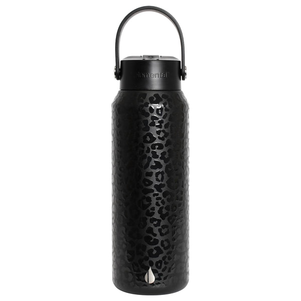Core Insulated Leakproof Bottle w/Handle 40oz - Black Leopard