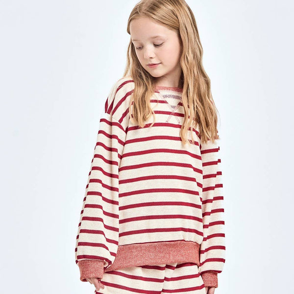 Stripe French Terry Sweatshirt: Off White