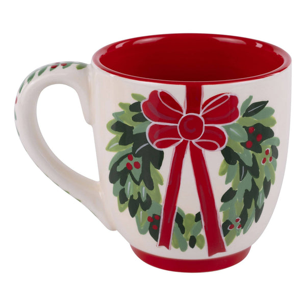 Red Bow Wreath Mug