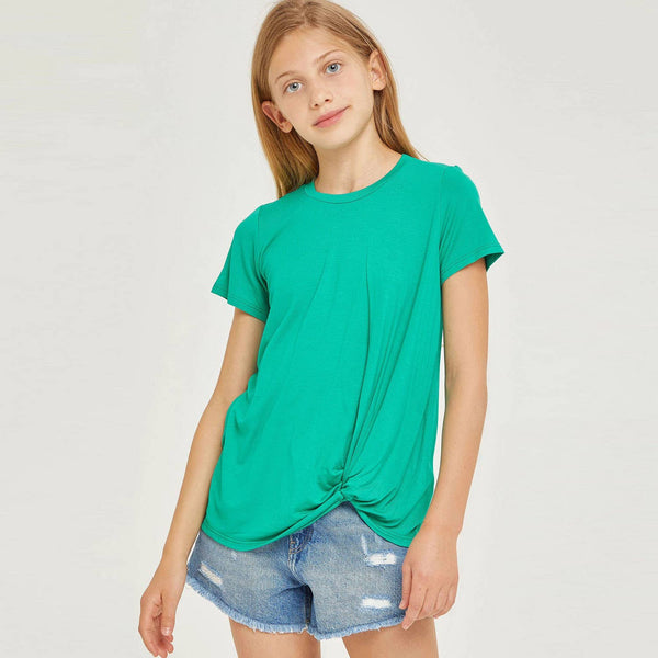 Twisted Knot Short Sleeve T shirt: Coral