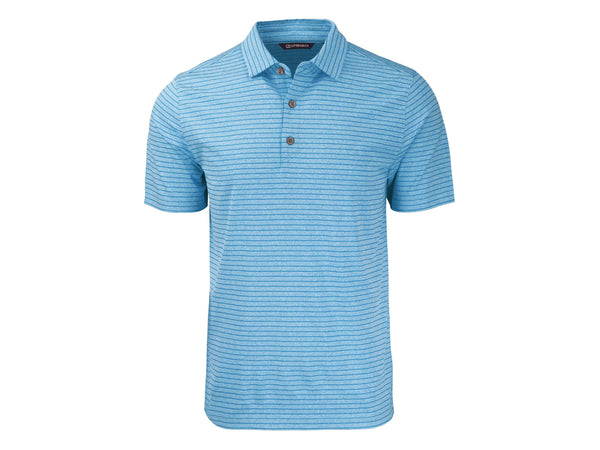 Cutter & Buck Forge Eco Heather Stripe Recycled Mens Polo: College Purple Heather