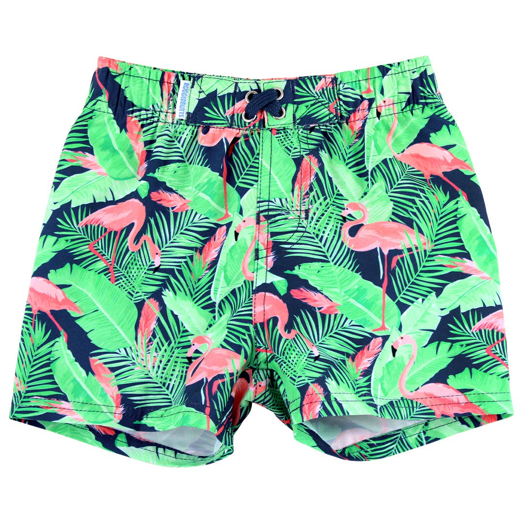 Flamingo Frenzy Swim Trunks: / Multi-Color